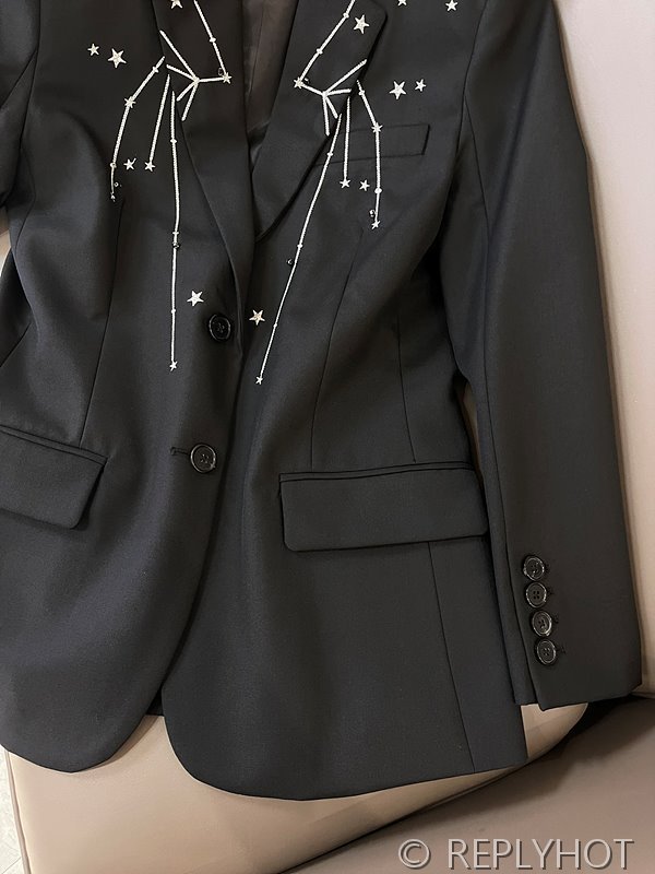 버버리 울 패브릭 블레이저