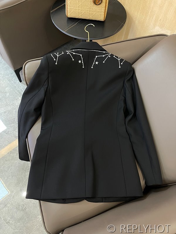 버버리 울 패브릭 블레이저