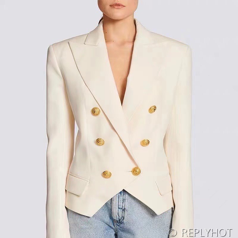 발망 클래식 골드 버튼 브이넥 블레이저