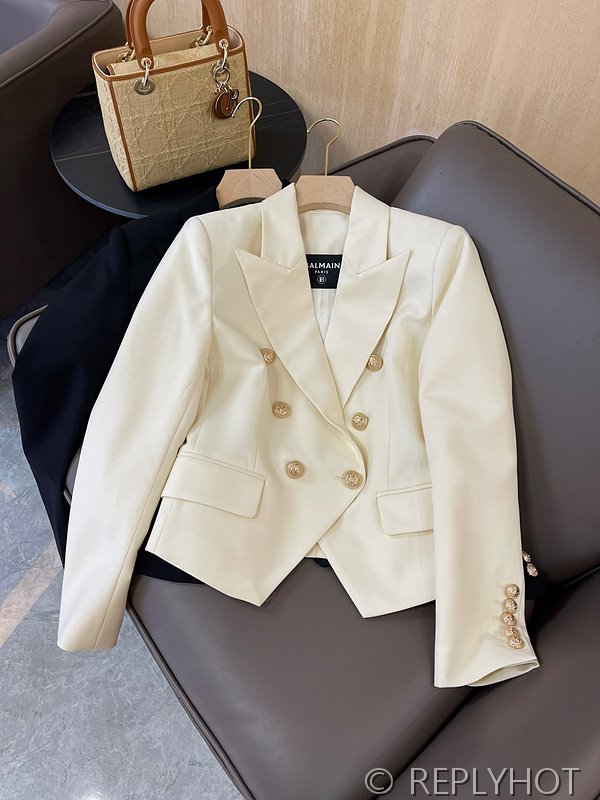 발망 클래식 골드 버튼 브이넥 블레이저