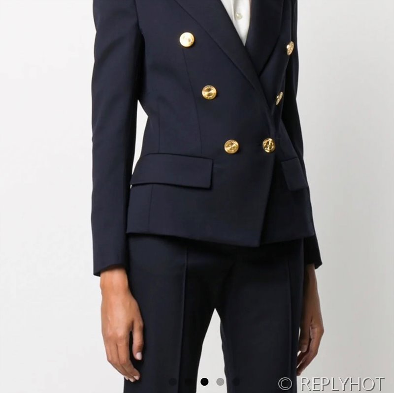 발망 클래식 골드 버튼 브이넥 블레이저