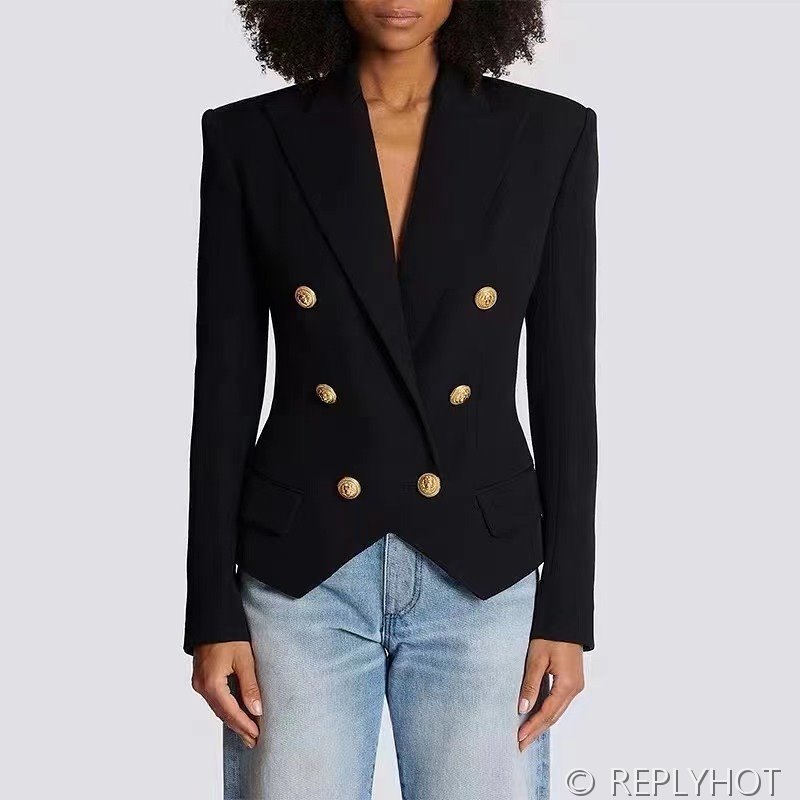 발망 클래식 골드 버튼 브이넥 블레이저