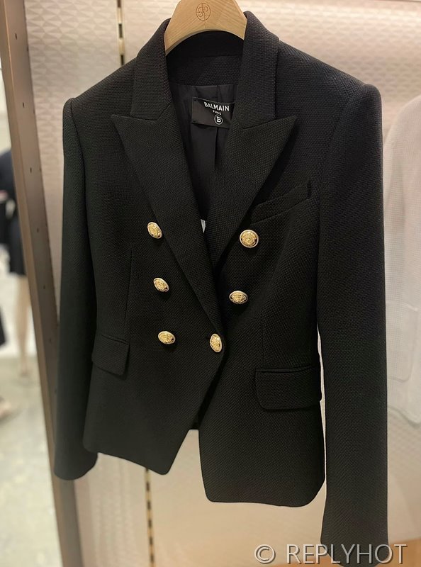 발망 클래식 골드 버튼 브이넥 블레이저