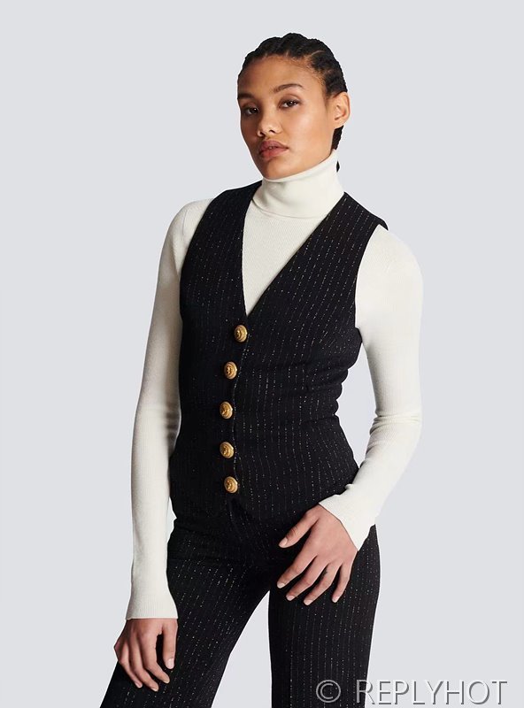 발망 스트라이프 슬림 베스트 조끼