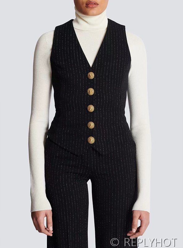 발망 스트라이프 슬림 베스트 조끼