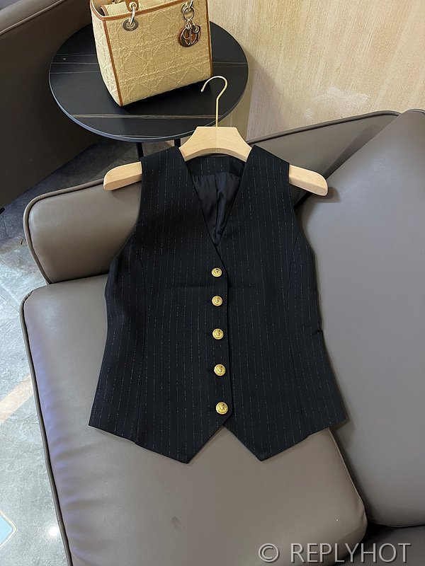 발망 스트라이프 슬림 베스트 조끼