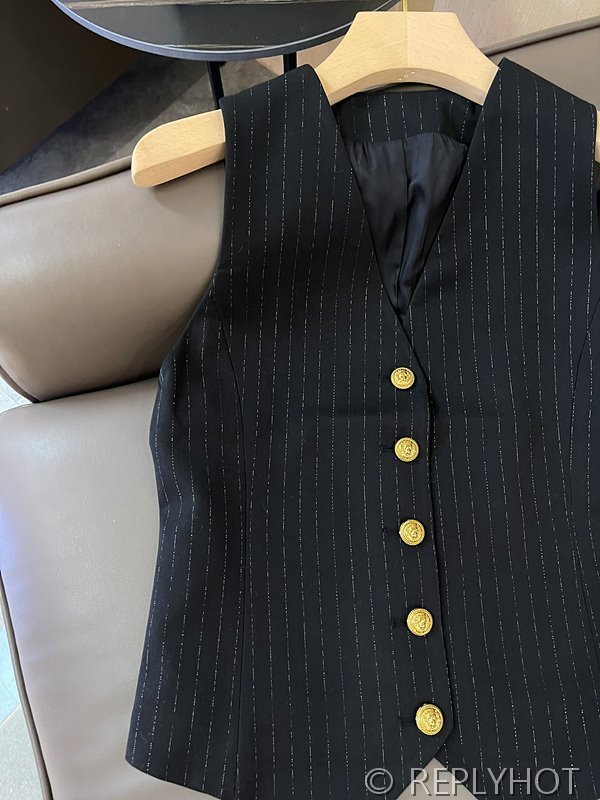 발망 스트라이프 슬림 베스트 조끼