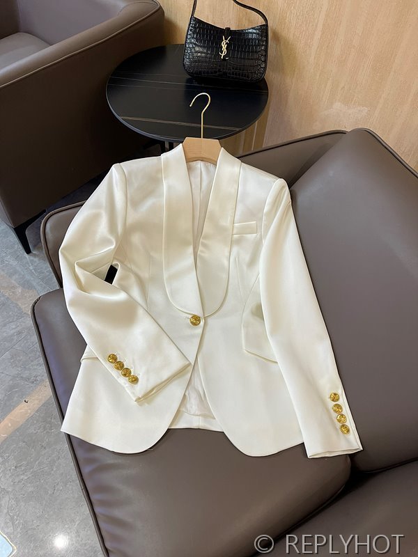 발망 골드 버튼 아세테이트 숏 블레이저