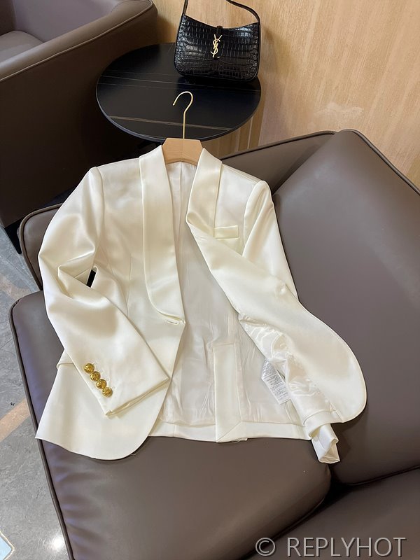 발망 골드 버튼 아세테이트 숏 블레이저