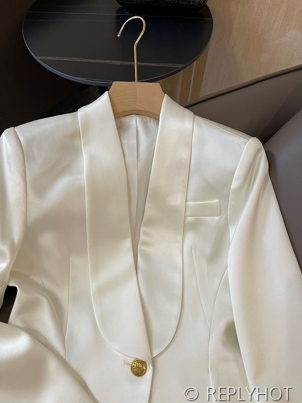 발망 골드 버튼 아세테이트 숏 블레이저