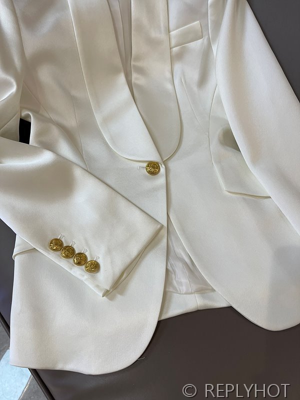 발망 골드 버튼 아세테이트 숏 블레이저