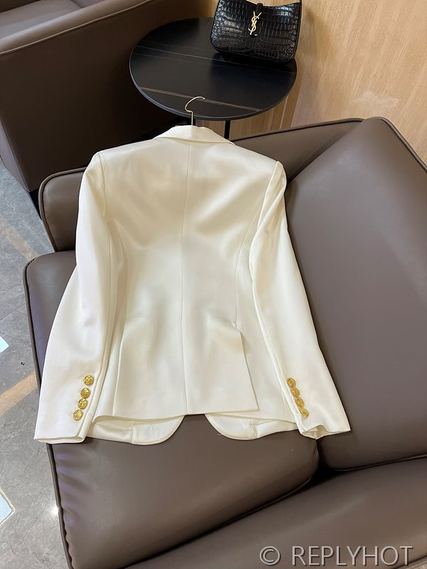 발망 골드 버튼 아세테이트 숏 블레이저