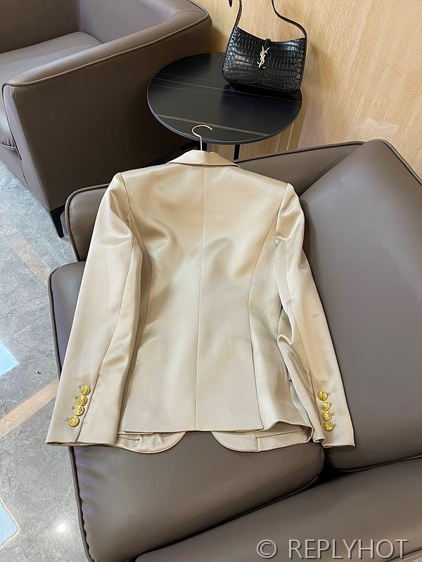 발망 골드 버튼 아세테이트 숏 블레이저