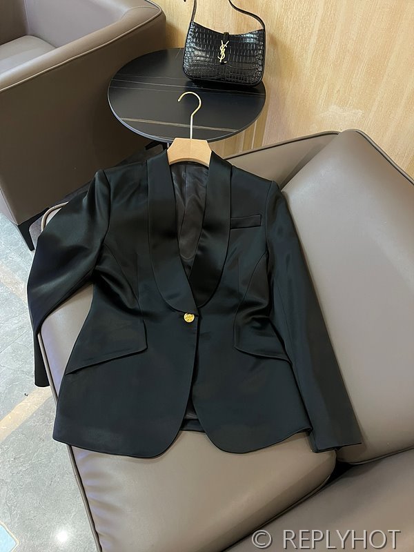 발망 골드 버튼 아세테이트 숏 블레이저