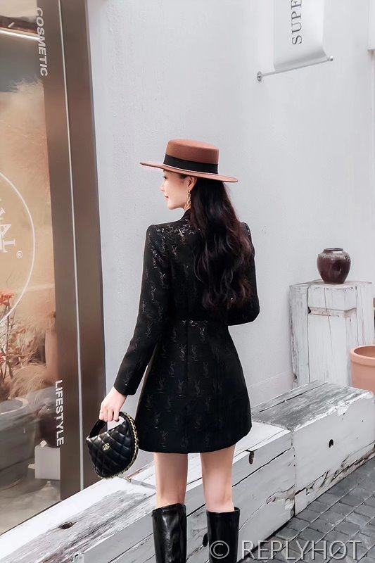 입생로랑 슬림 미듐 원피스형 코트