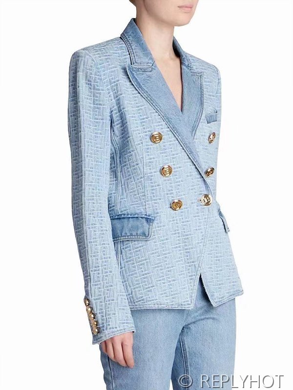 발망 레터링 자가드 정장코트