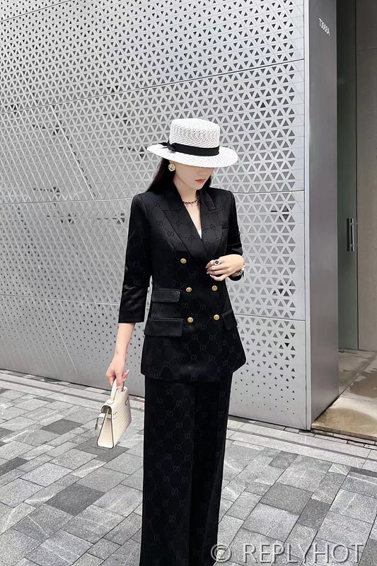 구찌 쟈가드 골드버튼 정장코트&바지 세트