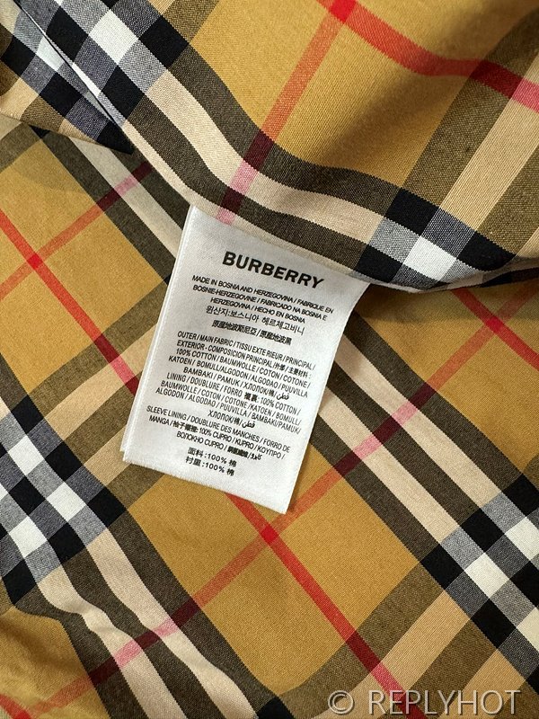 버버리 체크 안감 후드 트렌치코트