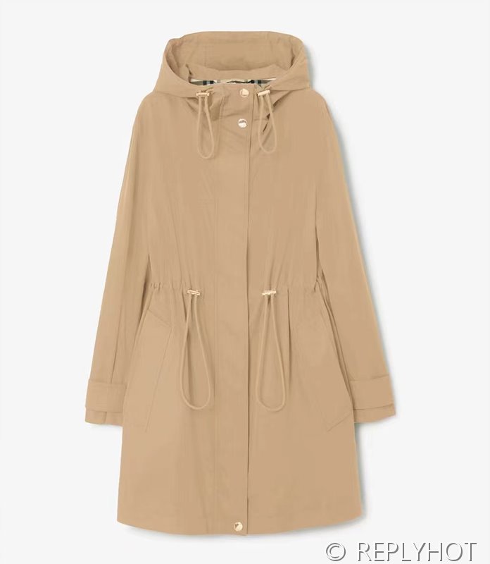 버버리 스트링 디테일 롱 트렌치 코트