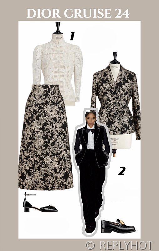 디올 클래식 스트레이트 투피스 자켓