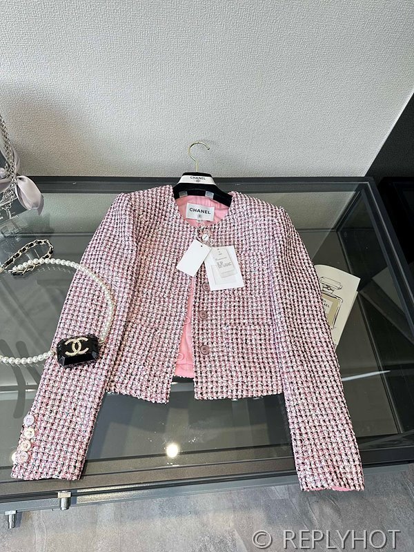 샤넬 핑크 스팽글 자켓 [매장가 420만원대]