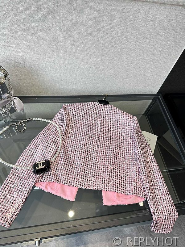 샤넬 핑크 스팽글 자켓 [매장가 420만원대]