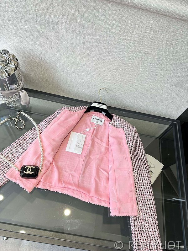 샤넬 핑크 스팽글 자켓 [매장가 420만원대]