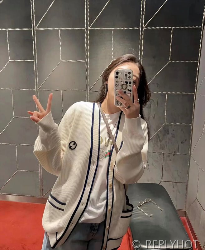 구찌 리브드 코튼 울 블렌드 가디건 [매장가 340만원대]