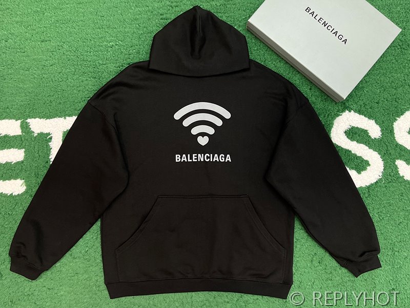 발렌시아가 LO_VE 오버사이즈 후디 블랙그레이 [매장가 149만원대]