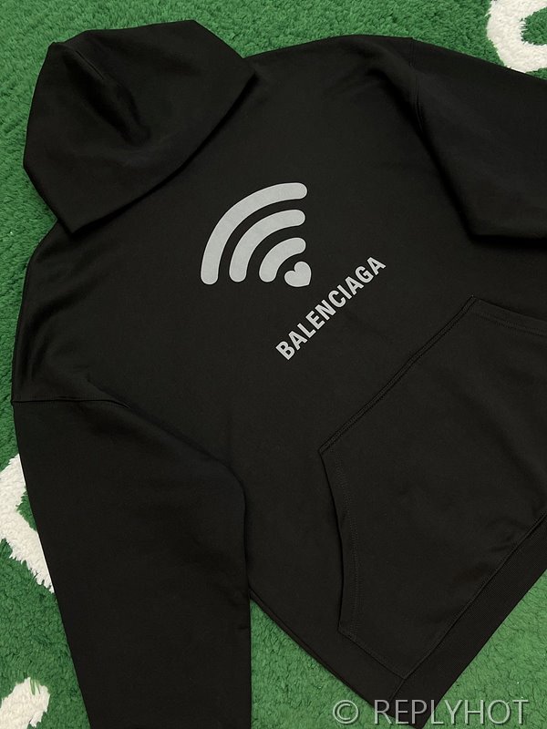 발렌시아가 LO_VE 오버사이즈 후디 블랙그레이 [매장가 149만원대]