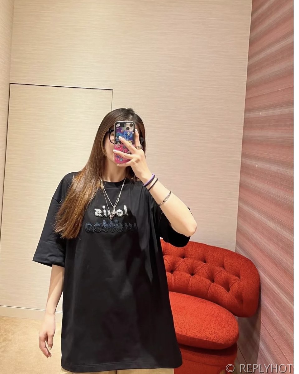 루이비통 비즈 엠브로이더드 코튼 티셔츠 [매장가194만원대]