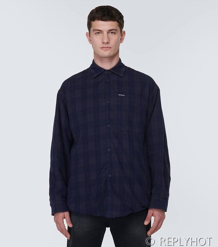 발렌시아가 체크 셔츠