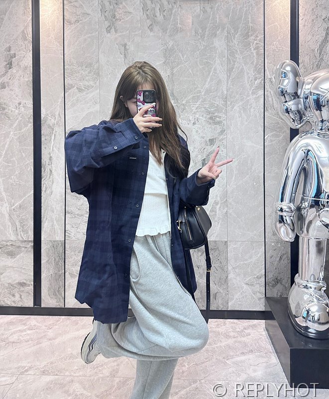 발렌시아가 체크 셔츠