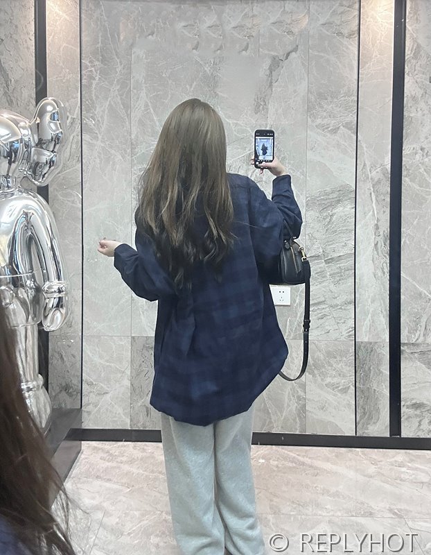 발렌시아가 체크 셔츠