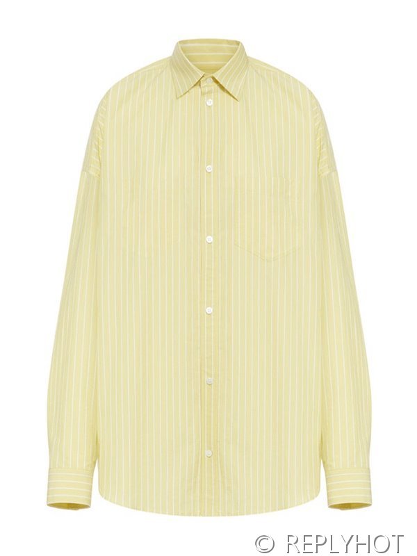 발렌시아가 옐로우 스트라이프 셔츠