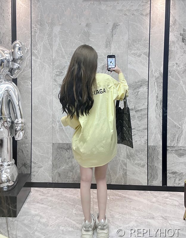 발렌시아가 옐로우 스트라이프 셔츠