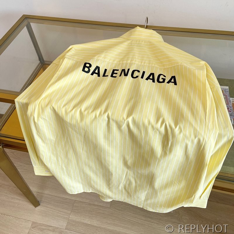 발렌시아가 옐로우 스트라이프 셔츠