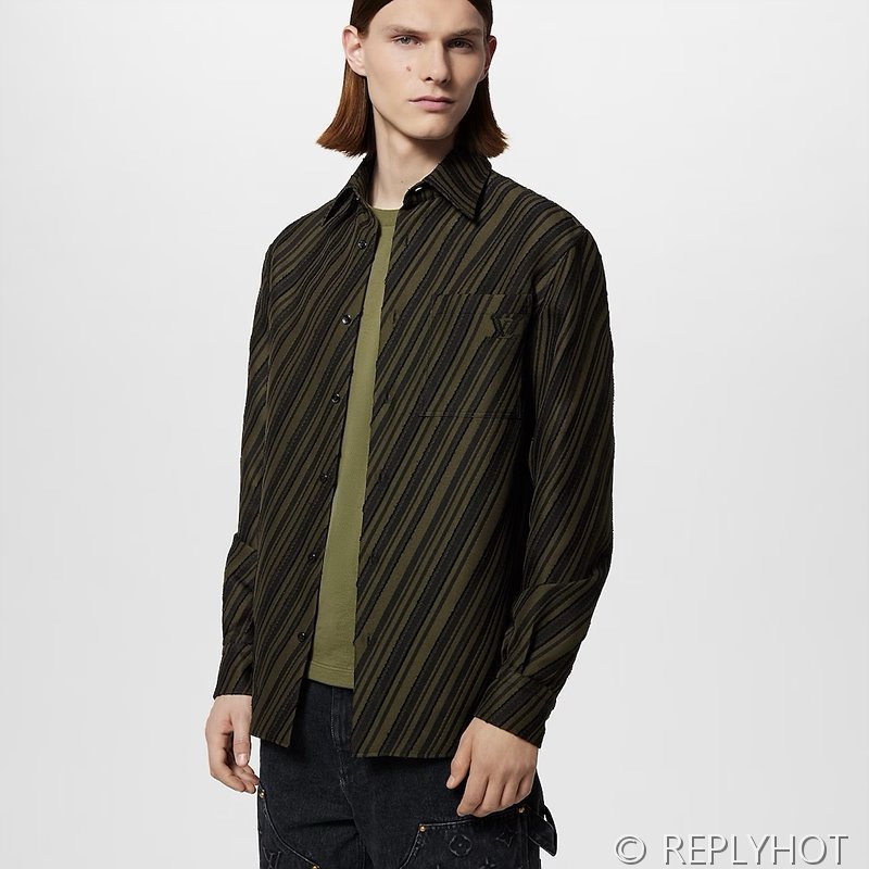 루이비통 코튼 자카트 셔츠