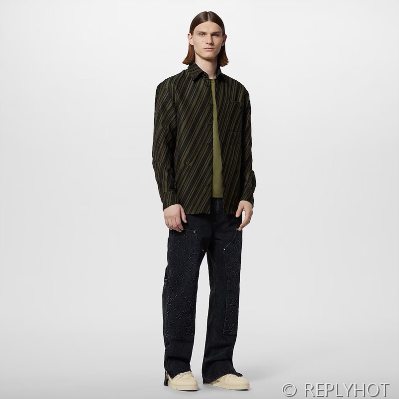 루이비통 코튼 자카트 셔츠