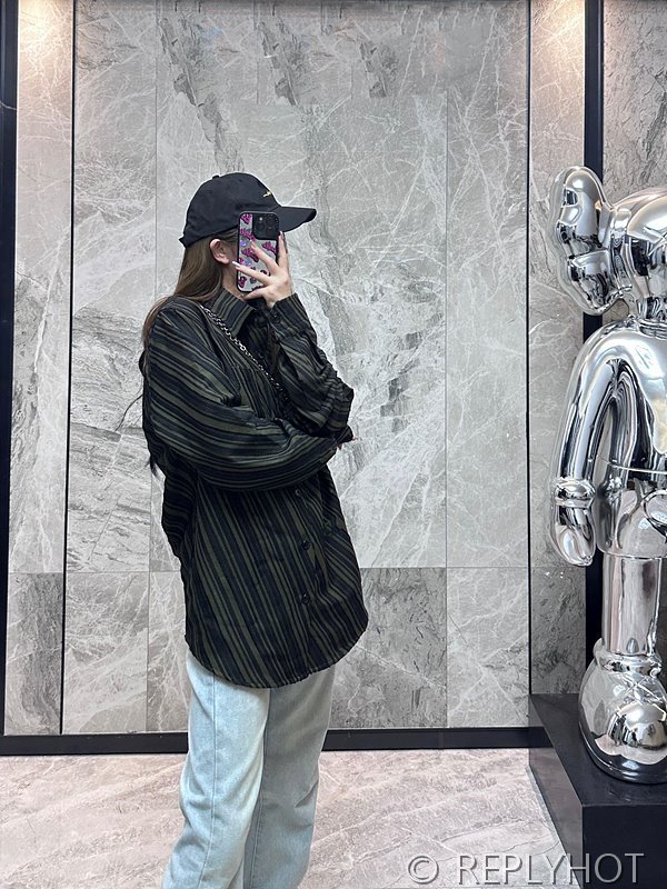 루이비통 코튼 자카트 셔츠