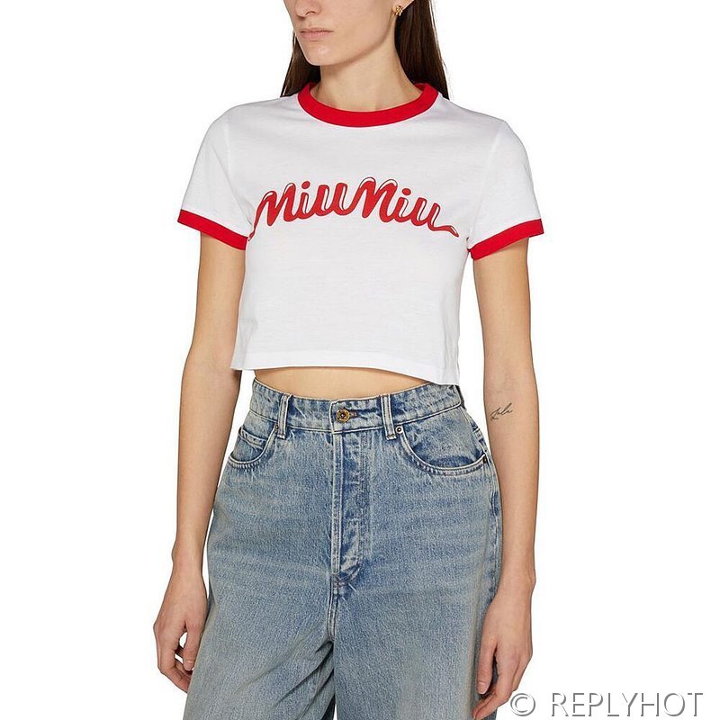 미우미우 로고 반팔 크롬티 / 2컬러