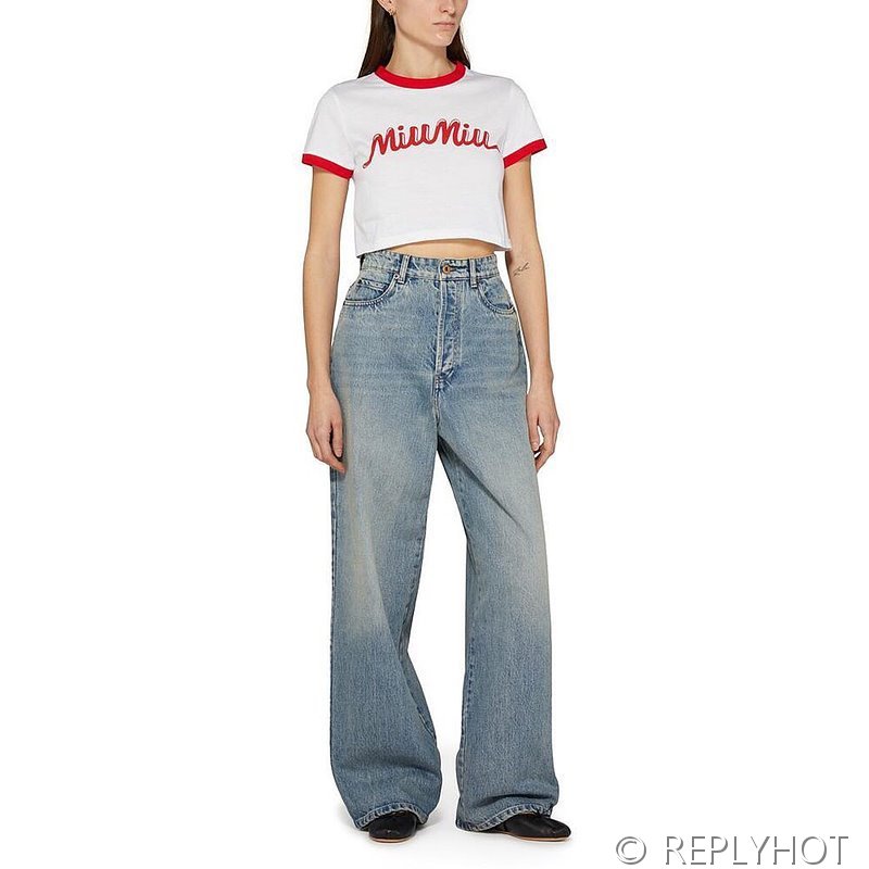 미우미우 로고 반팔 크롬티 / 2컬러