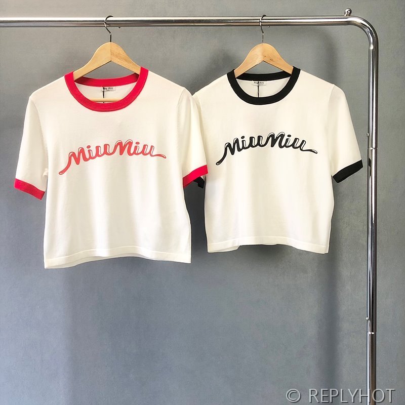 미우미우 로고 반팔 크롬티 / 2컬러