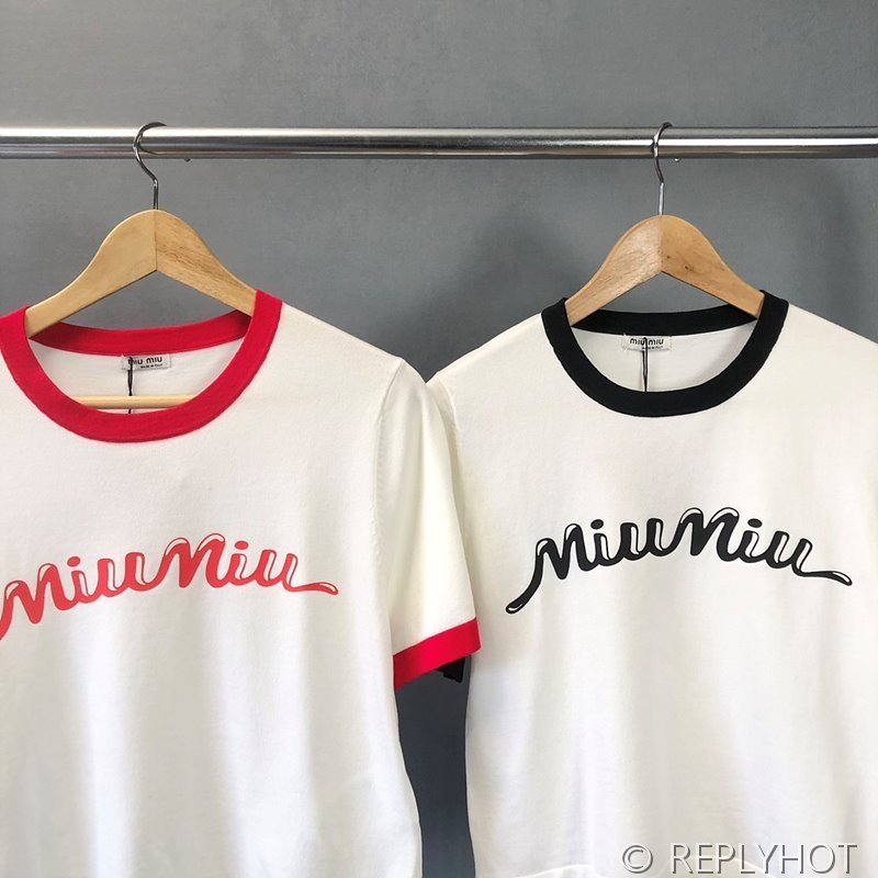 미우미우 로고 반팔 크롬티 / 2컬러