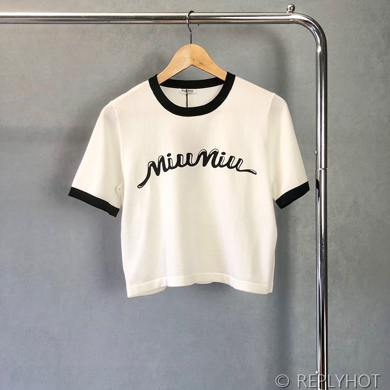 미우미우 로고 반팔 크롬티 / 2컬러
