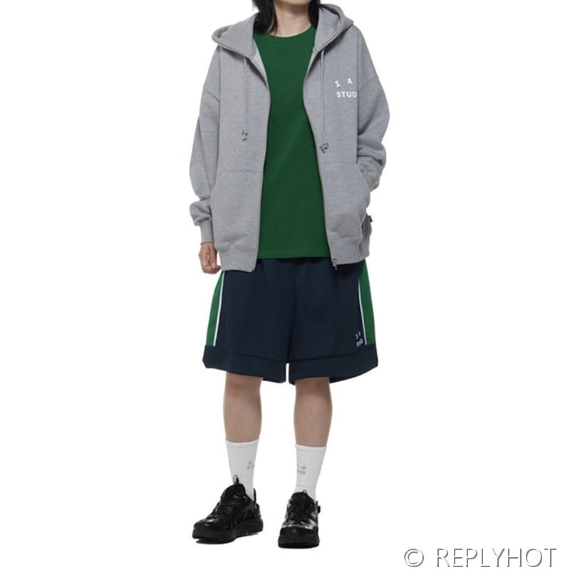 IAB 스튜디오 풀오버 후드 집업 / 그레이