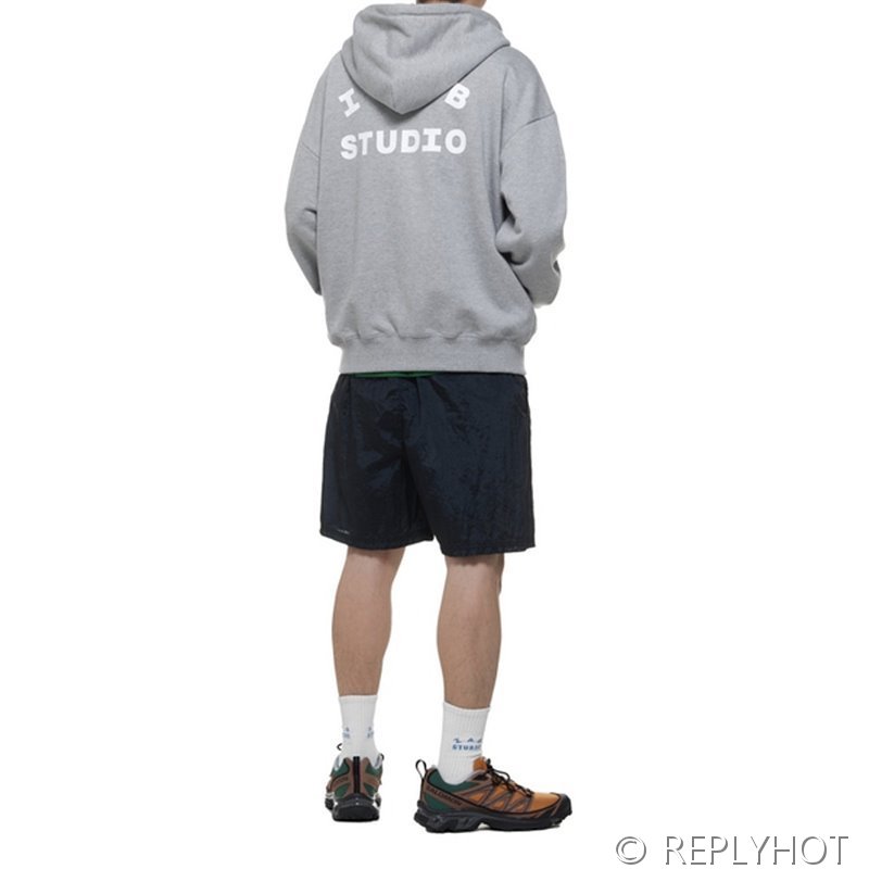 IAB 스튜디오 풀오버 후드 집업 / 그레이