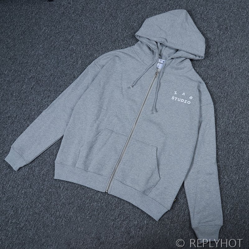 IAB 스튜디오 풀오버 후드 집업 / 그레이