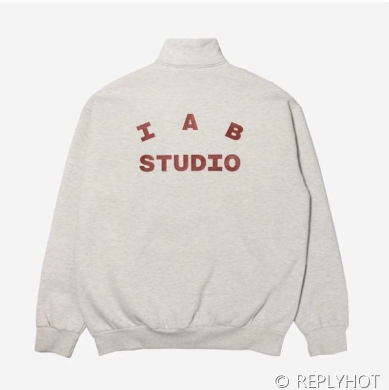 IAB 스튜디오 풀오버 하프 집업 / 라이트그레이버건디