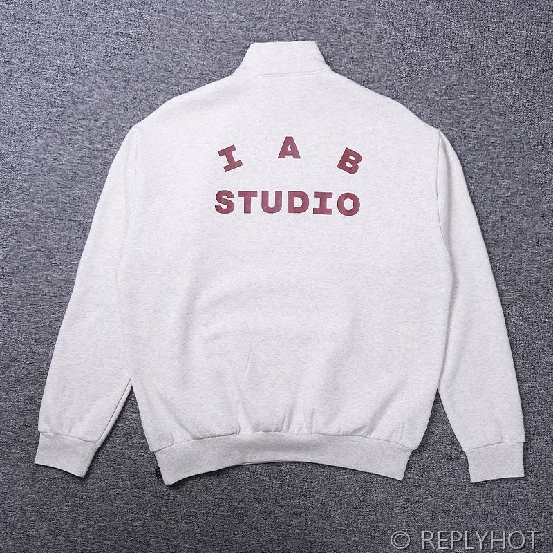 IAB 스튜디오 풀오버 하프 집업 / 라이트그레이버건디